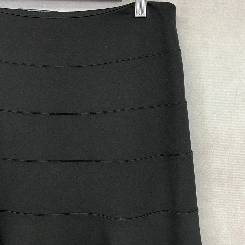 Ralph Lauren LRL Skirt Women 6P Black Tiered Stretch Flared Minimal Preppy Luxe - Picture 4 of 11